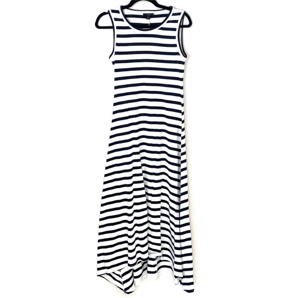 NWT J. Crew Navy and White Sleeveless Dress sz LP
